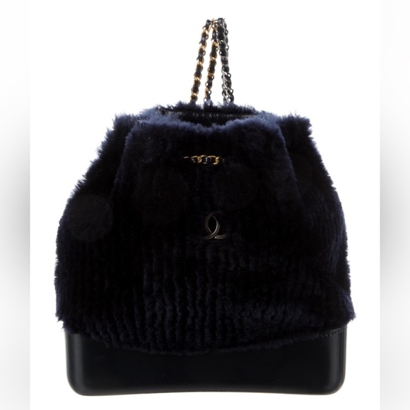 Chanel Gabrielle Shearling Mini Backpack in Blue / Navy - Picture 1 of 5